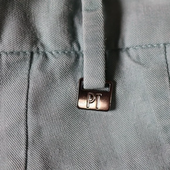 PT Torino Pants Mens 36x36 Green Slim Fit Cotton Linen Dress Casual Chinos